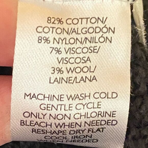 Ann Taylor Loft Black White Knit Sweater Womens Size Small Split Neck - Picture 5 of 5